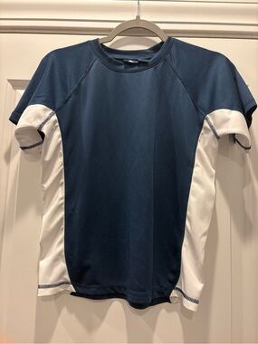Boy’s Navy and White Swim Rash Guard - Brand Not Visible